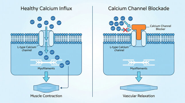 Mechanism of Action of Calcium Channel Blockers in Vascular Relaxation