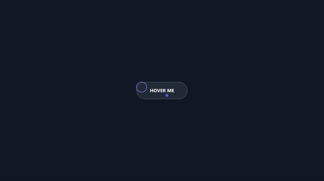 Interactive hover me button animation with pulsing cursor effect for web ui 4k