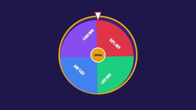 Interactive spin the wheel game animation for e-commerce marketing and sales promotions 4k prize wheel