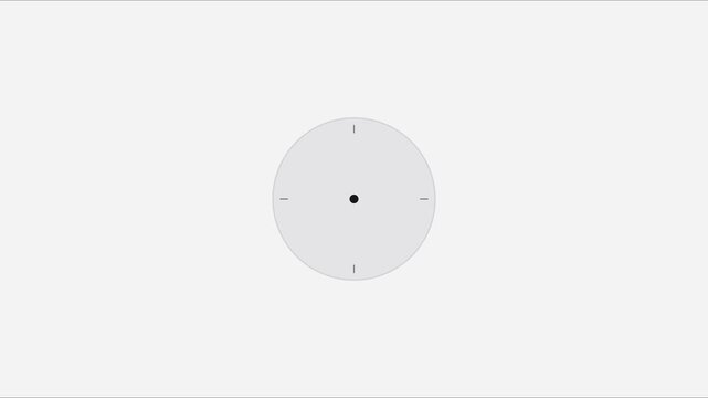 Minimalist analog wall clock face ticking time concept on animation 4k white background, for business scheduling, and time management