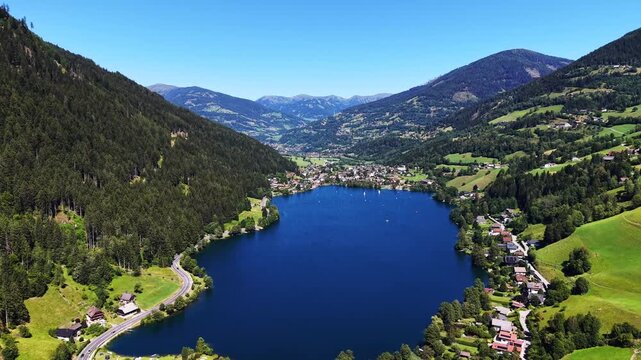 Feldsee Lake Surrounded by Alpine Mountains in Carinthia, Austria