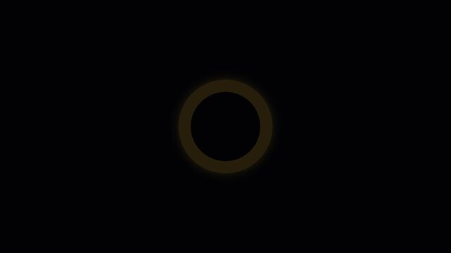 Minimalist golden loading circle animation on 4k black background, for digital interface, and user experience projects