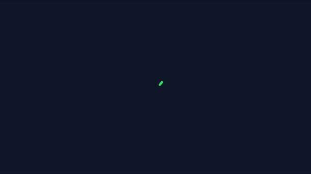 Minimalist green loading spinner animation on dark 4k background, for web ui, and digital interface progress