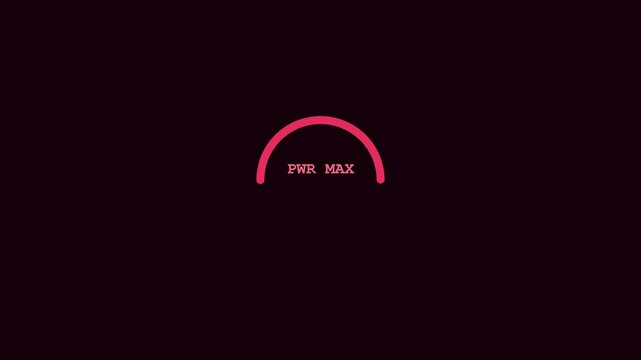Minimalist pwr max power gauge hud animation for gaming and technology interfaces 4k heads-up display