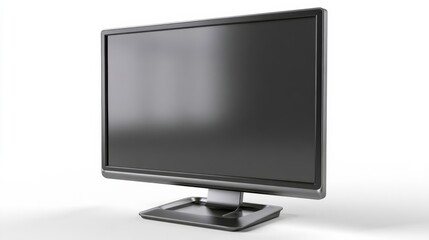 Fototapeta premium Slim desktop monitor with blank screen isolated on white