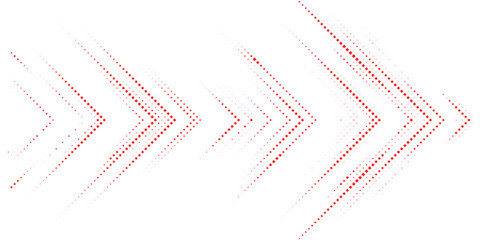 Red chevron arrow halftone pattern background, dynamic directional vector art © gd-house
