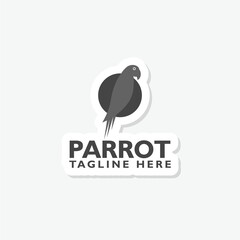 Naklejka premium Parrot logo sticker isolated on gray background