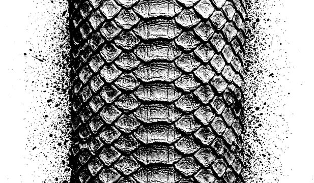 Detailed macro view of reptile snake skin scales pattern with wildlife abstract monochrome background creature