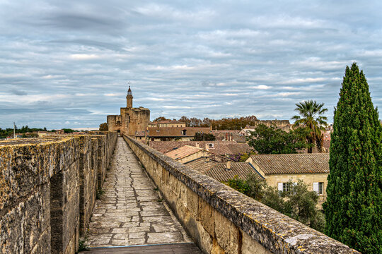 Ramparts and Medieval Walls of Aigues Mortes in Camargue, France