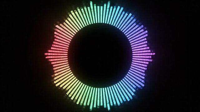 Equalizer creates a glowing radial pattern representing high fidelity audio performance.