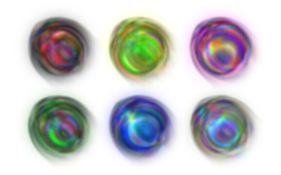Vibrant Abstract Blurred Glowing Circle Shapes Set for Creative Design