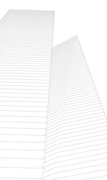 Architecture building 3d. Concept sketch.