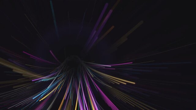 Abstract hyperdrive vortex background. Seamless light speed tunnel with glowing particles.