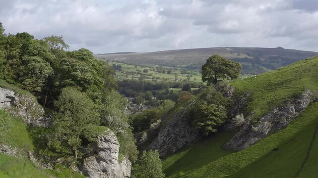 Drone Shot Rising Above Edale