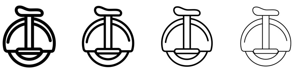Unicycle line icon for circus or sport activity © chekman