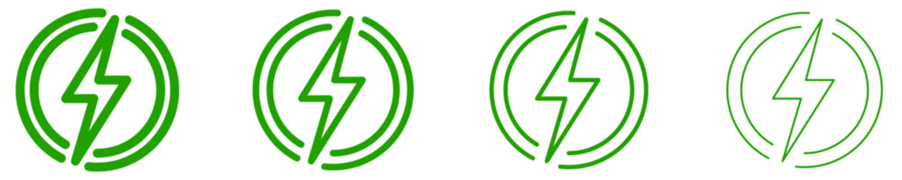 Lightning bolt line icon for energy and power