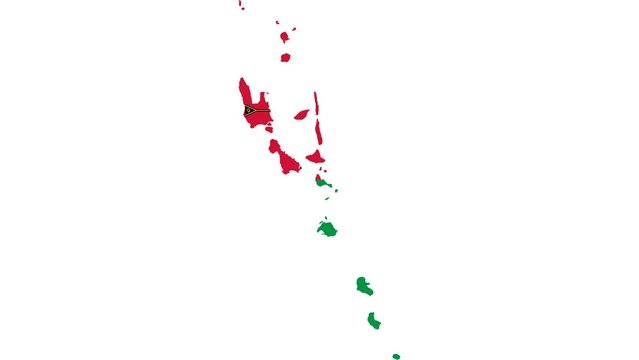 Republic of Vanuatu national flag isolated on white background.