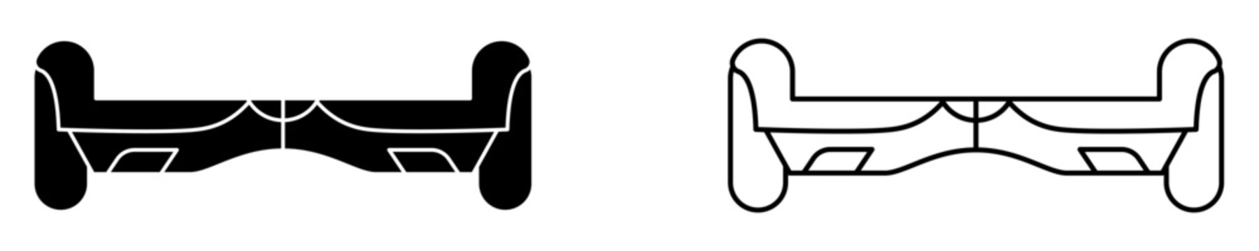 Hoverboard flat icon for personal transportation