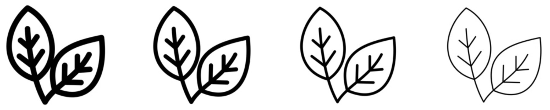 Two leaves line icon for nature and ecology design