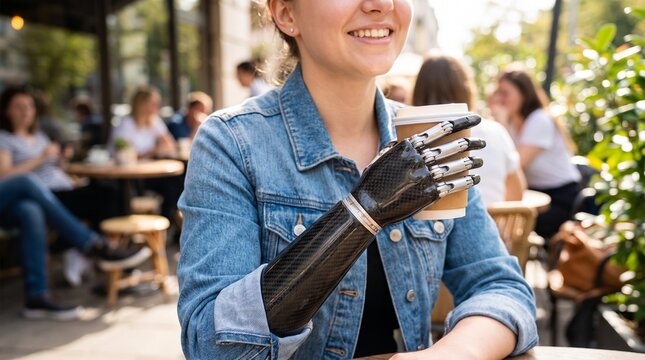 A woman with a prothesis
