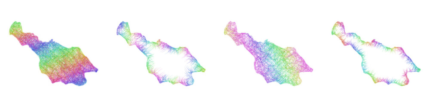 Colorful sketch Cavan map design set