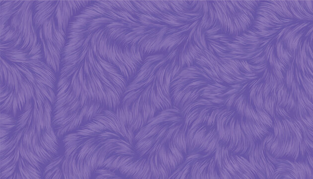 Vector purple fur texture background. seamless violet shaggy hair pattern, fluffy wool backdrop banner for fashion design, cosmetics packaging, wallpaper, website headers, and creative design artwork.