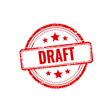 Red draft stamp sign with grunge texture