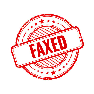 Red faxed stamp sign with grunge texture