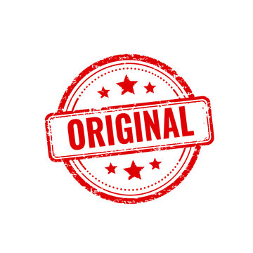 Red original stamp sign with grunge texture