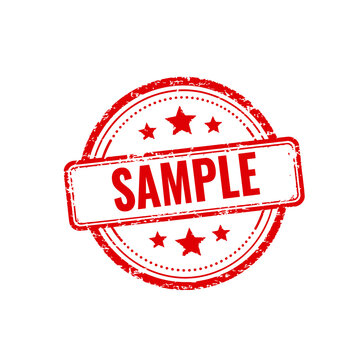 Red sample stamp sign with grunge texture