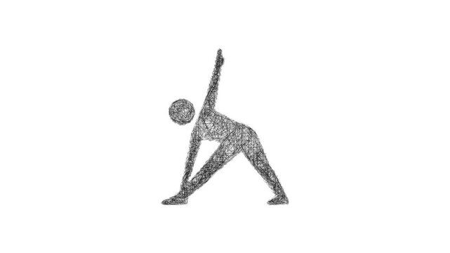 Sketch triangle pose icon animation - smooth progressive reveal