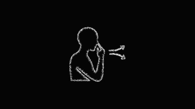Sketch breathing exercise icon animation - smooth progressive reveal