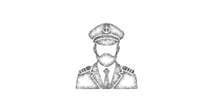 Sketch captain icon animation - smooth progressive reveal
