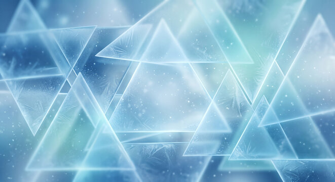 Geometric Triangle Pattern With Frosty Texture And Blue White Gradient Background triangles