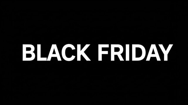 Minimalist Black Friday text on dark background