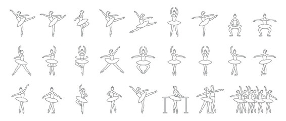 Ballet Dancer Poses Outline Collection © Varel