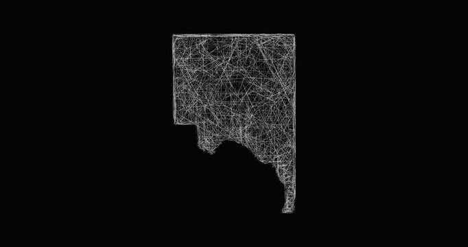 Sketch Lassen outline map animation - smooth progressive reveal