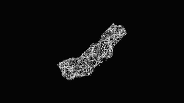 Sketch Madera outline map animation - smooth progressive reveal