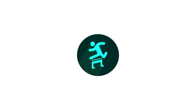 Hurdles Athlete Icon Animation