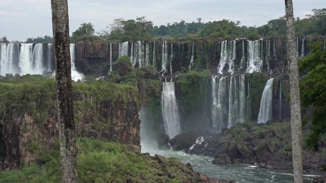 Iguazu Falls Waterfalls in Argentina and Brazil at the Triple Frontier

