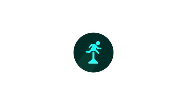 Hurdles Athlete Jump Icon Animation