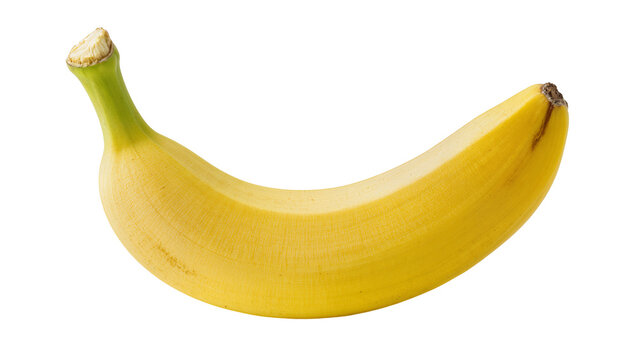 Isolated ripe yellow banana, sweet and healthy fruit snack, delicious tropical food