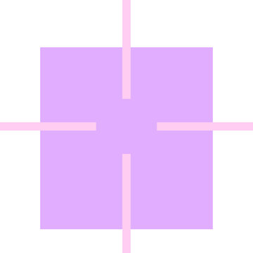 Minimalist Purple Square Crosshair and Target Graphic Element