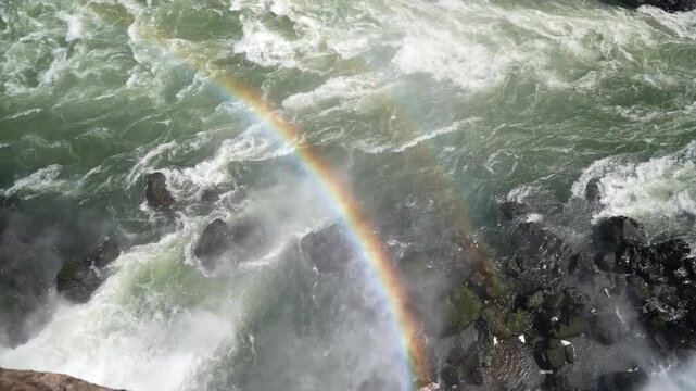 Iguazu Falls Waterfalls in Argentina and Brazil at the Triple Frontier

