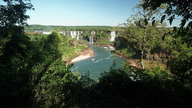 Iguazu Falls Waterfalls in Argentina and Brazil at the Triple Frontier
