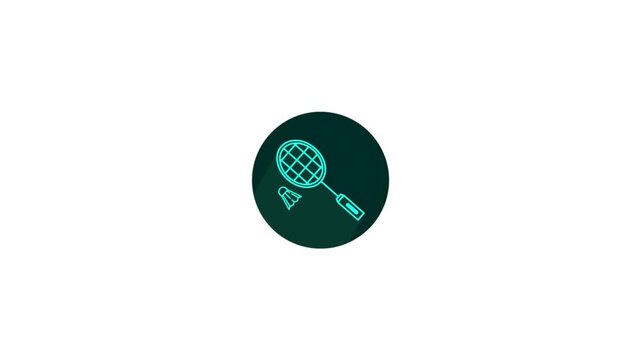 Badminton Racket Icon Animation