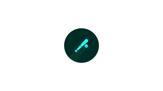 Baseball Bat with Ball Icon Animation