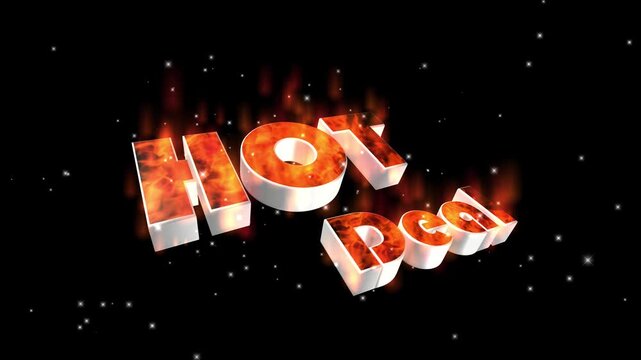 Hot deal 3D text with fire effects. Burning promotional sign for retail marketing campaigns.
