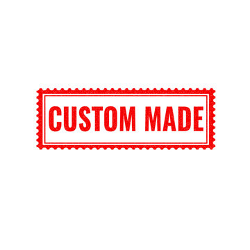 Red custom made stamp sign with grunge texture