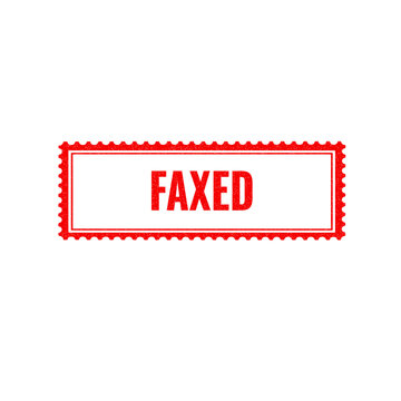Red faxed stamp sign with grunge texture